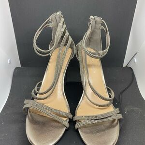 Christian Siriano for Payless Elegant Strappy Silver Sandals EUC size 10